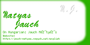matyas jauch business card